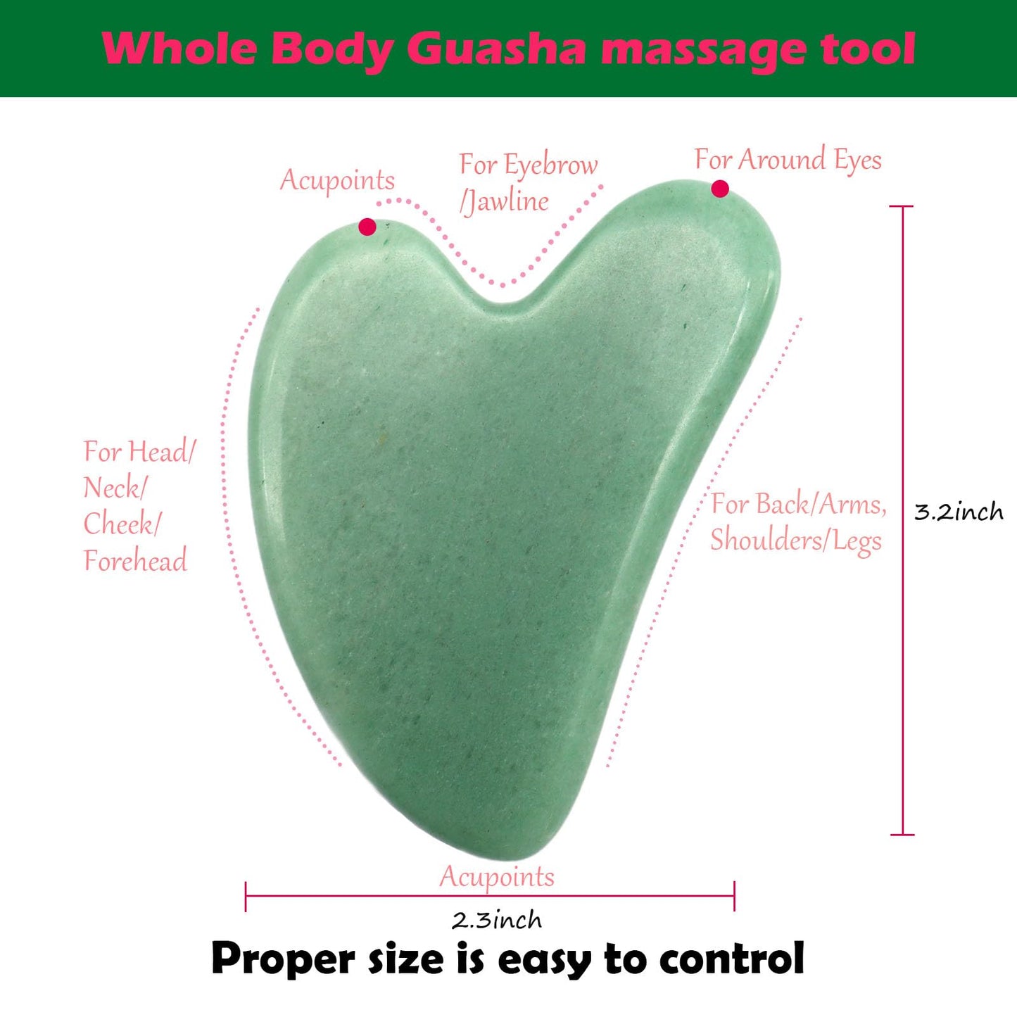 Gua Sha Facial Tools Guasha Tool Manual Massage Sticks for Jawline Sculpting and Puffiness Reducing for Face Body Relieve Muscle Tensions Reduce Festive Gifts (Green 1pcs)