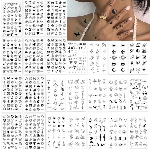 698 Pcs Temporary Tattoos - 24 Sheets Waterproof Fake Tattoos for Kids
