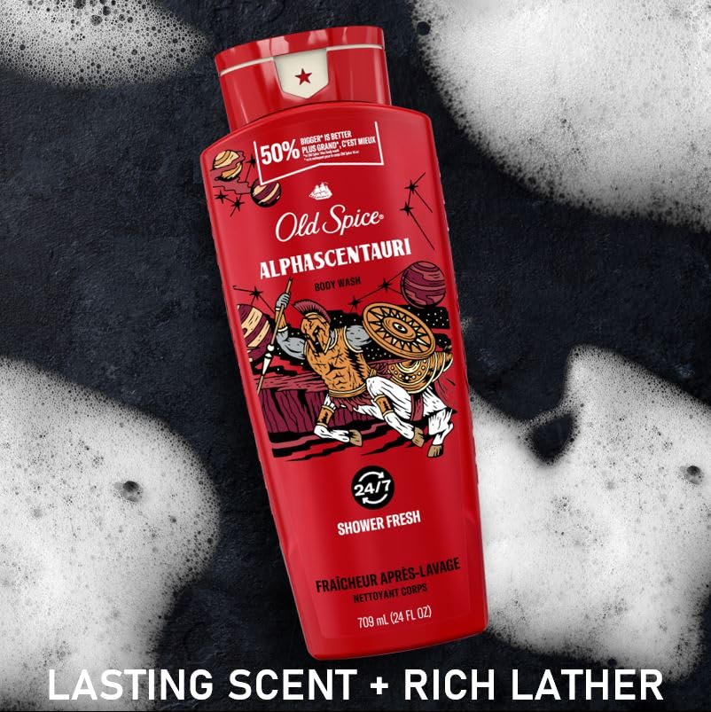 Old Spice Body Wash for Men, AlphaScentauri, Long Lasting Lather, 24.0 fl oz (Pack of 8)