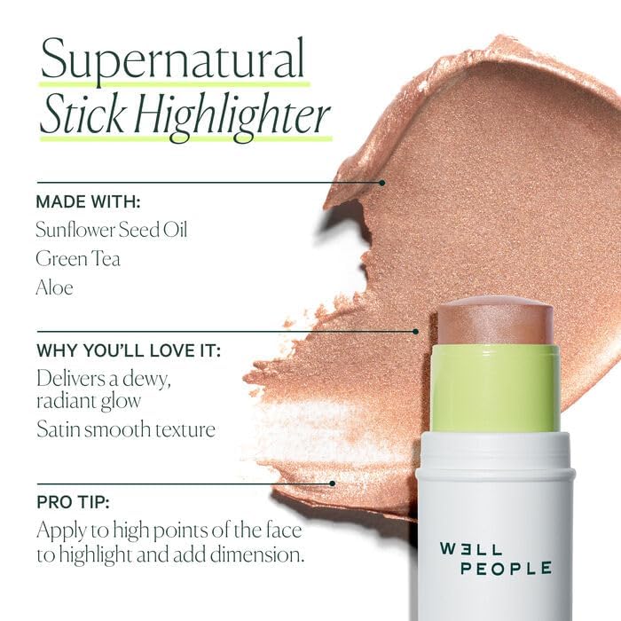Well People Supernatural Stick Highlighter Rose Glow - Hydrating Cream Illuminator for Face & Body