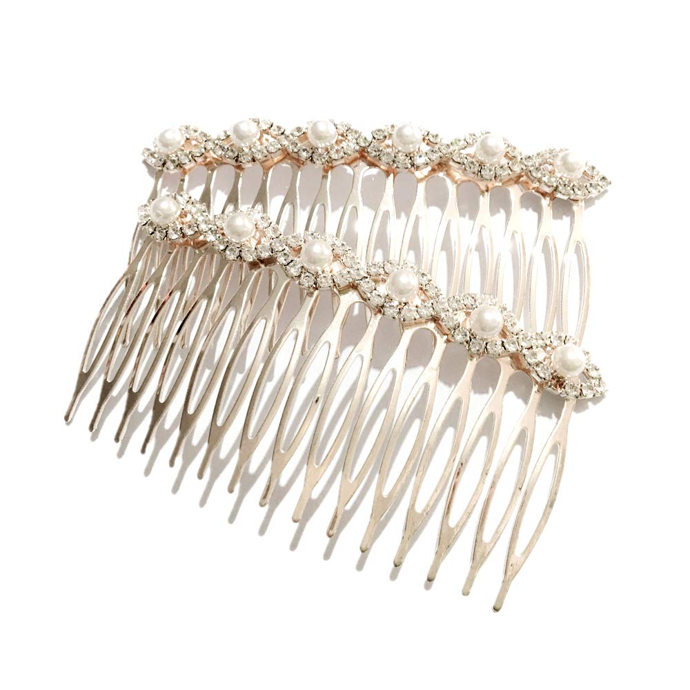 2018-2020 The most popular fashion Bridal hair accessories rhinestone pearl alloy hair comb wedding hairpin (08)