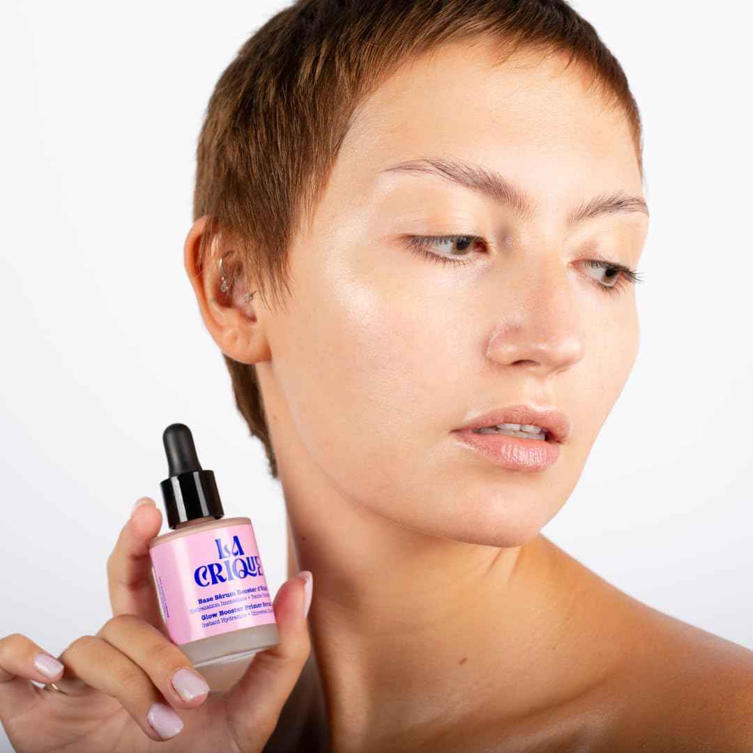 La Crique - Glow Primer Serum - Hydrating Primer for Glowy Skin - Hyaluronic Acid + Prickly Pear Extract - Makeup and Skincare - All Skin Types - 98% Natural Ingredients - Vegan - 1.01 Fl Oz