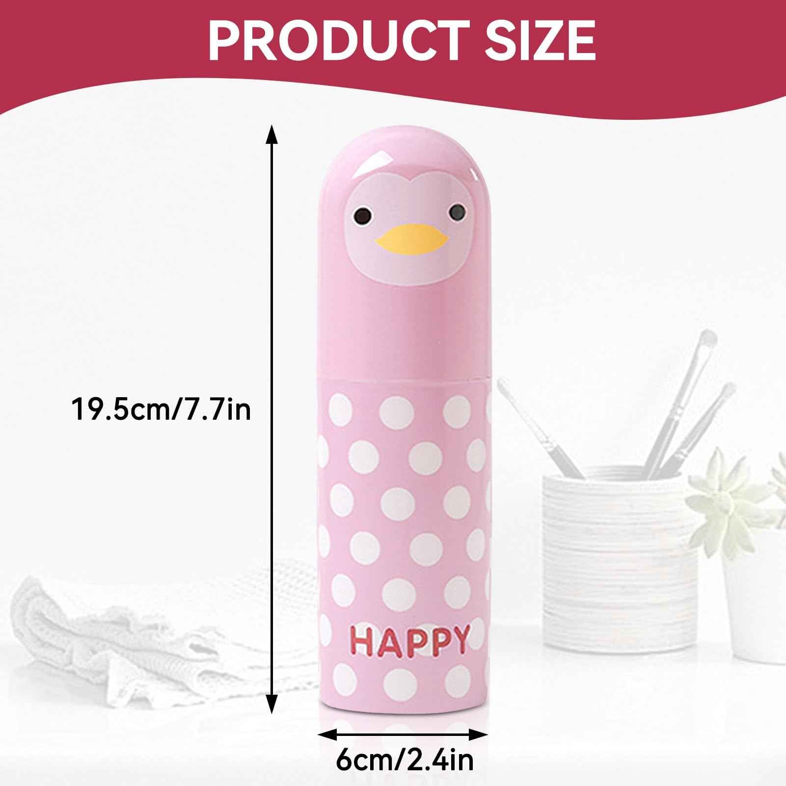 Cyrank Toothbrush Travel Case for Toothbrush, Cute Portable Toothbrush Holder Toothbrush Cup Reusable Plastic Toothbrush Holder with Cover for Traveling, Camping, Home, School, Business(Pink)