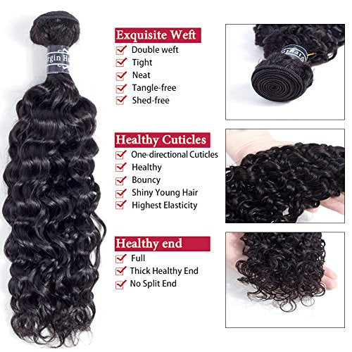 Amella Hair 8A Brazilian Curly Hair Weave 3 Bundles (14 16 18 inch,285g) Virgin Kinky Human Hair 100% Unprocessed Hair Weft Extensions Natural Black Color