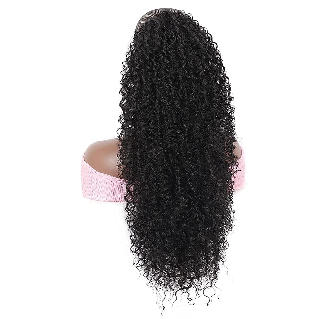 Youthfee 27” Drawstring Ponytail Deep Curly Heat Resistant Synthetic Instant Clip Ponytail Extension Protective Style Afro Kinky Curly Hair Pieces for Women