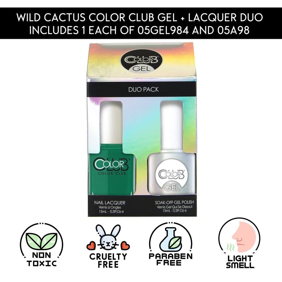 Color Club Wild Cactus Color Club Gel + Lacquer Duo Includes 1 Each Of 05gel984 and 05a984, 0.5 fluid_ounces