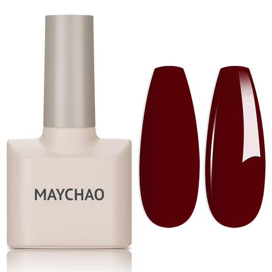 MAYCHAO 15ML Gel Nail Polish 1Pc Burgundy Red Gel Polish Soak Off UV LED Nail Polish Nail Art Starter Manicure Salon DIY at Home, 0.5 OZ