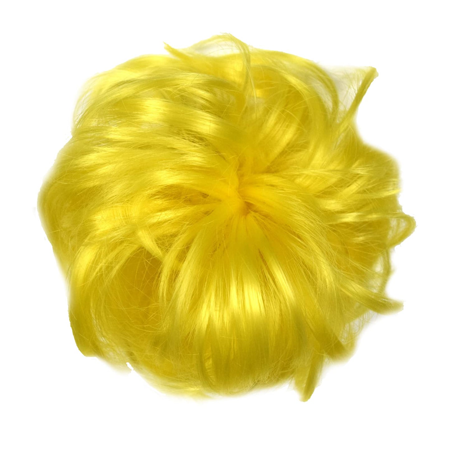 Kediciz Messy Bun Hair Piece, 1PCS Fake Hair Buns Scrunchies Extensions Synthetic 30g Updo Hairpieces Curly Wavy Chignon Ponytail for Women Girls Kids Yellow