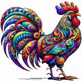 Rooster Temporary Tattoos for Men Women - 6 Sheets