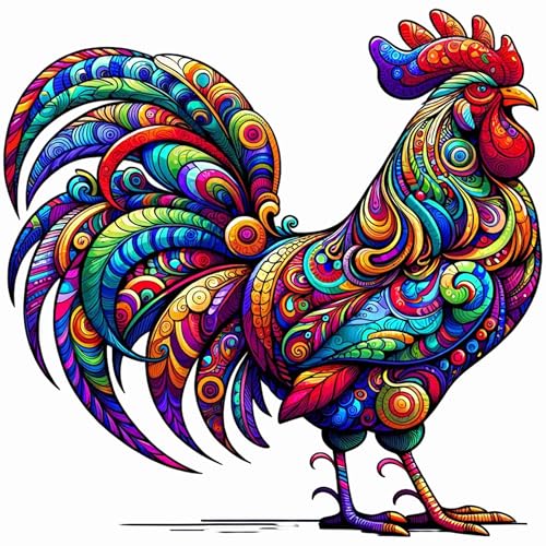 Rooster Temporary Tattoos for Men Women - 6 Sheets