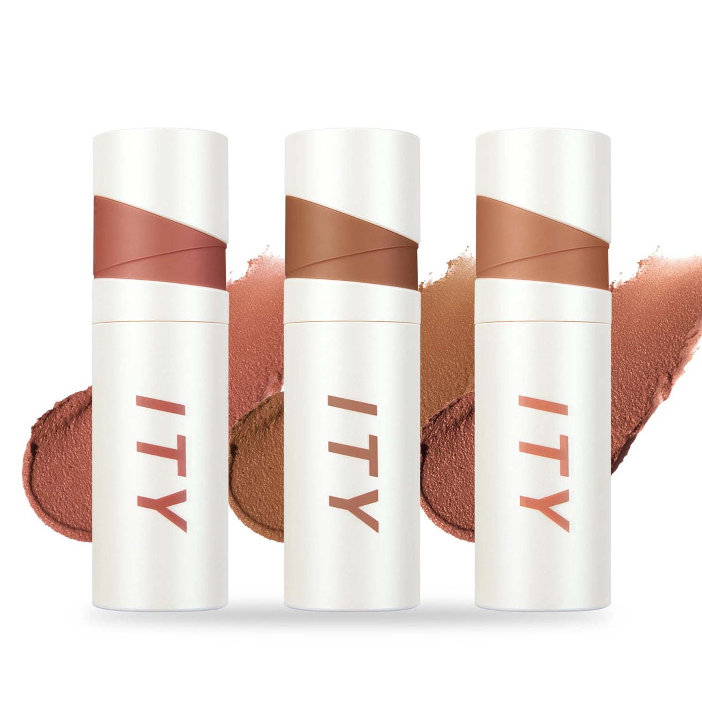 ITY Velvet Matte Finish Lip Stain-Mousse Textured Lip Clay, Conceals Lip Lines, Rich Pigment Lip Tint Lipsticks,3 Pack, 0.14 oz (4g) in Petal, Apricot, Embered