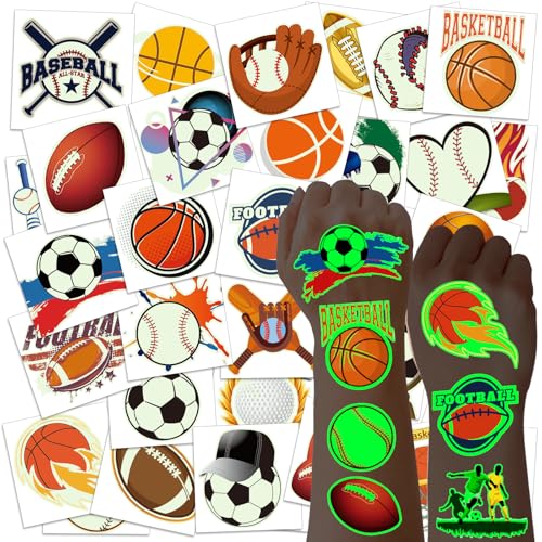 300+ Glow-in-Dark Sports Temporary Tattoos for Kids