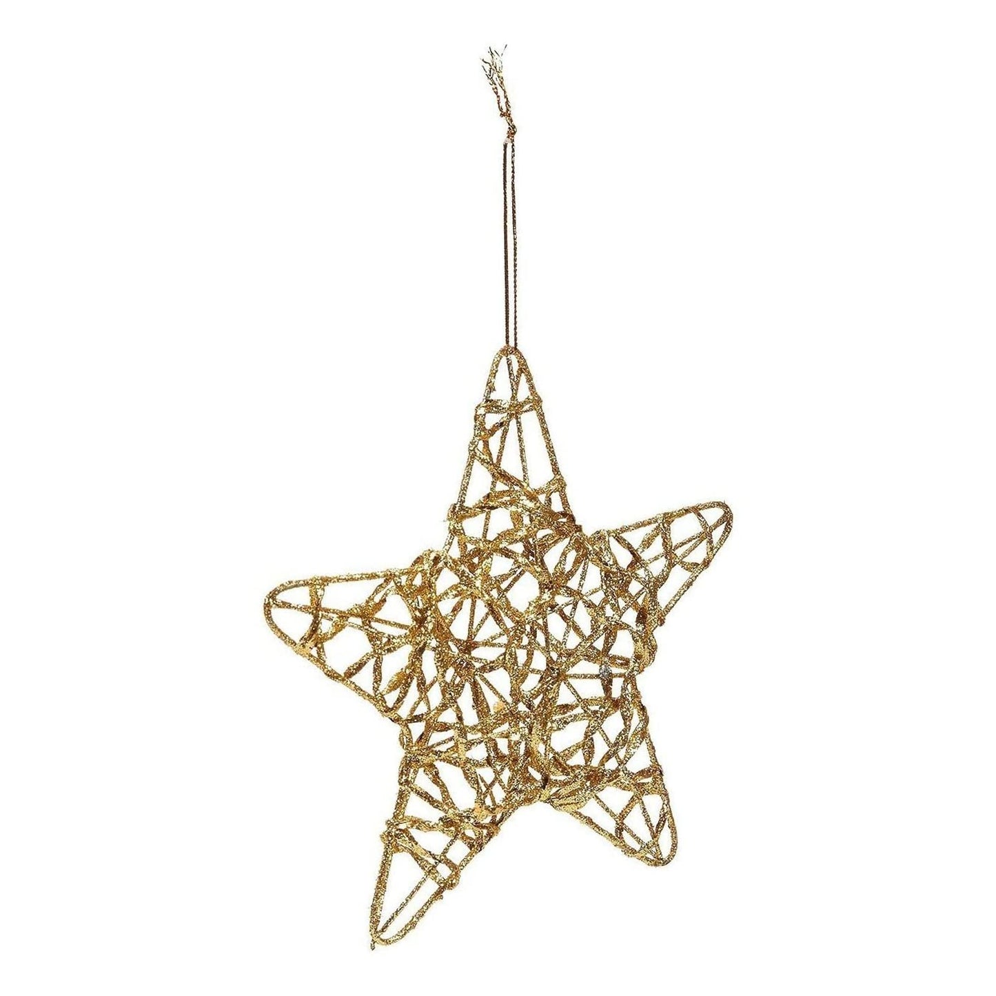 Juvale 24 Pack Gold Star Ornaments for Christmas Tree, Bulk Holiday Decorations (6 Inches)