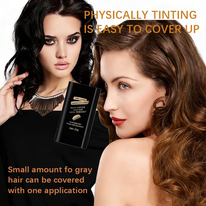 Portable 2-in-1 Hair Dye Comb for Gray Coverage - Black