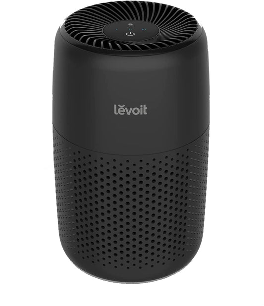 LEVOIT Air Purifiers for Bedroom Home, 3-in-1 Filter Cleaner with Fragrance Sponge for Sleep, Smoke, Allergies, Pet Dander, Odor, Dust, Office, Desktop, Portable, HEPA at Speed Ⅰ, Core Mini-P, Black