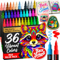 ARTISTRO 36 Acrylic Paint Markers - Dual Tip Paint Pens for Art