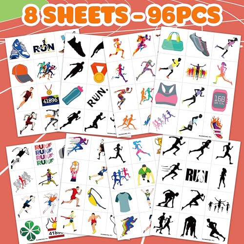 96 Running Temporary Tattoos - Marathon Party Favors