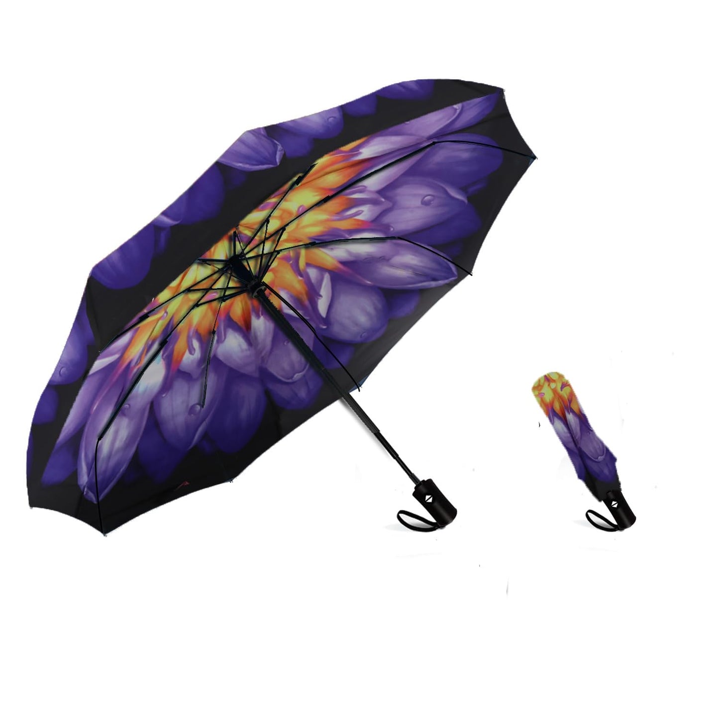 SIEPASA Windproof Travel Compact Umbrella-Automatic Umbrellas for Rain-Compact Folding Umbrella, Travel Umbrella Compact, Small Portable Windproof Umbrellas for Men Women Teenage. (Water Lily)