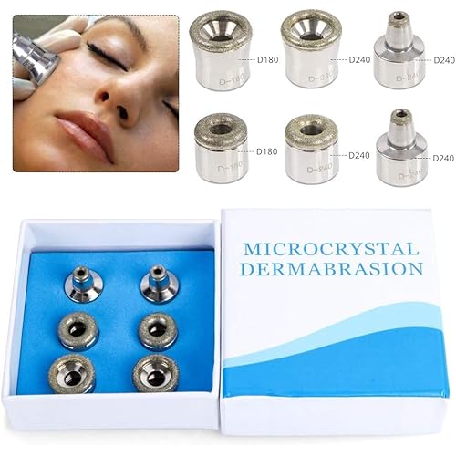 UNOISETION Diamond Dermabrasion Head, 6 PCS Dermabrasion Replacement Tips, Professional Microdermabrasion Accessories for Microdermabrasion Machine