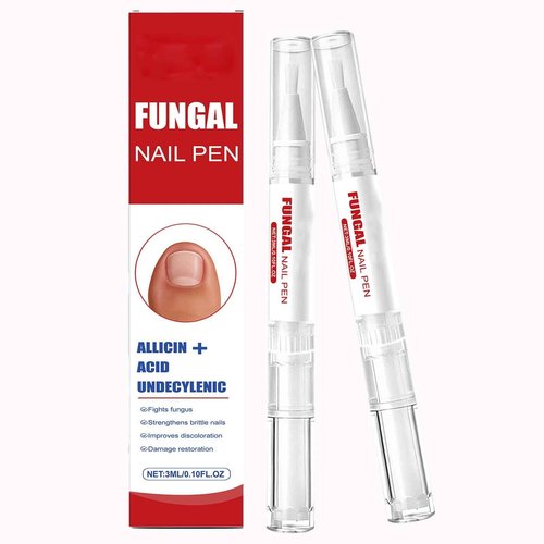 Fungal Nail Pen with Allicin & Undecylenic Acid, Extra Strength Nail Repair for Yellow, Discolored, Thick or Damaged Nails, Toenail & Fingernail Care (2PCS)
