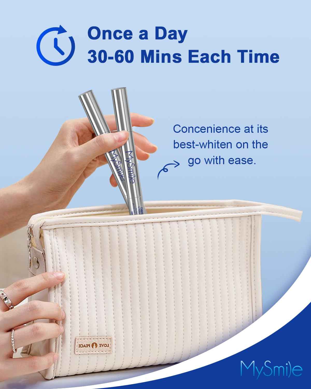 MySmile 30+ Treatment Teeth Whitening Pen With Teeth Whitening Accelerator Light Enamel Safe Tooth Whitening Gel for Teeth Sensitive-10 Min Fast Whitening Teeth-Helps to Remove Stains from Coffee, Smo