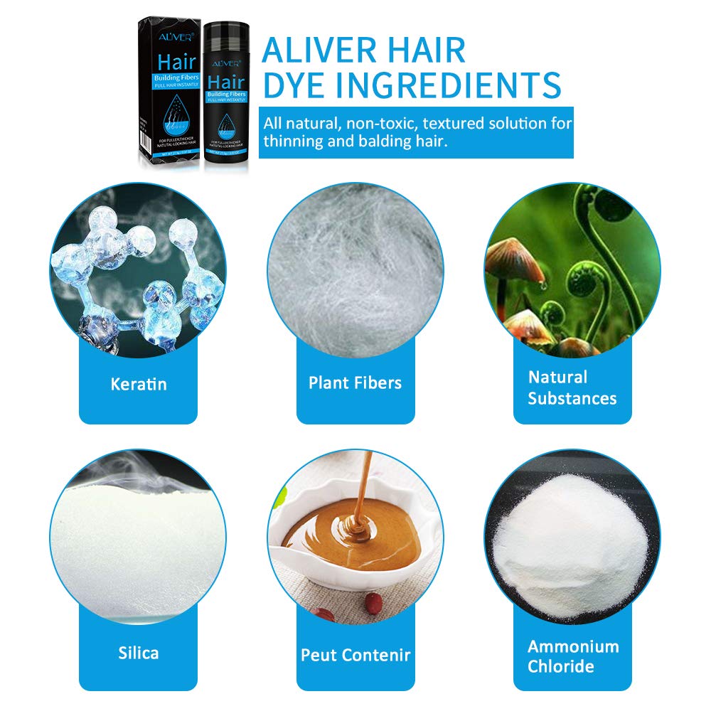 ELAIMEI Hair Fibers for Thinning Hair, Natural Formula Hair Fiber, Hair Building Fibers Refill