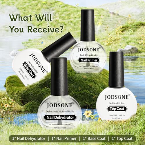 JODSONE Nail Dehydrator & Primer Kit - 4 Piece Set, 10ml Each