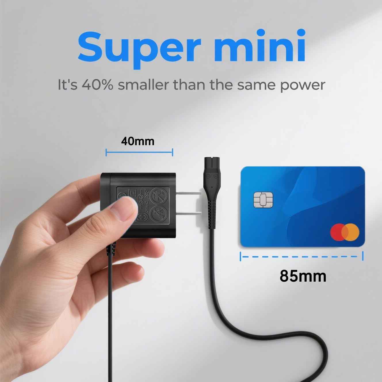 LIANSUM 4.3V Charger Compatible with Philips Norelco One Blade Trimmer QP2520 OneBlade QP2522 QP2515 MG3740 MG3720 QG3330 Hybrid Electric Shaver Power Adapter A00390 Power Cord (Fits QP2520 Only)