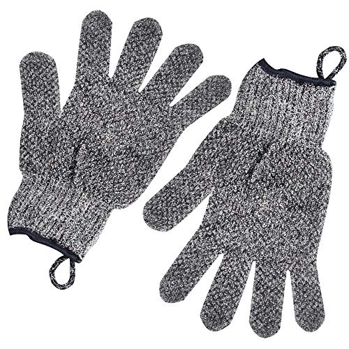 Bamboo Charcoal Exfoliating Shower Gloves | Body Scrub Pair