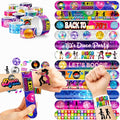 70s Disco Party Set - 48 Temporary Tattoos & 24 Slap Bracelets