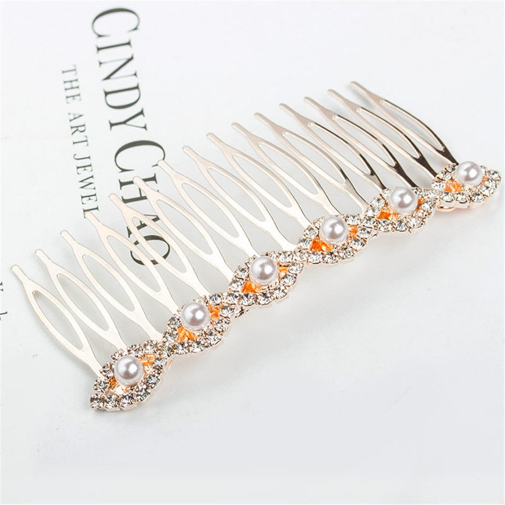 2018-2020 The most popular fashion Bridal hair accessories rhinestone pearl alloy hair comb wedding hairpin (08)