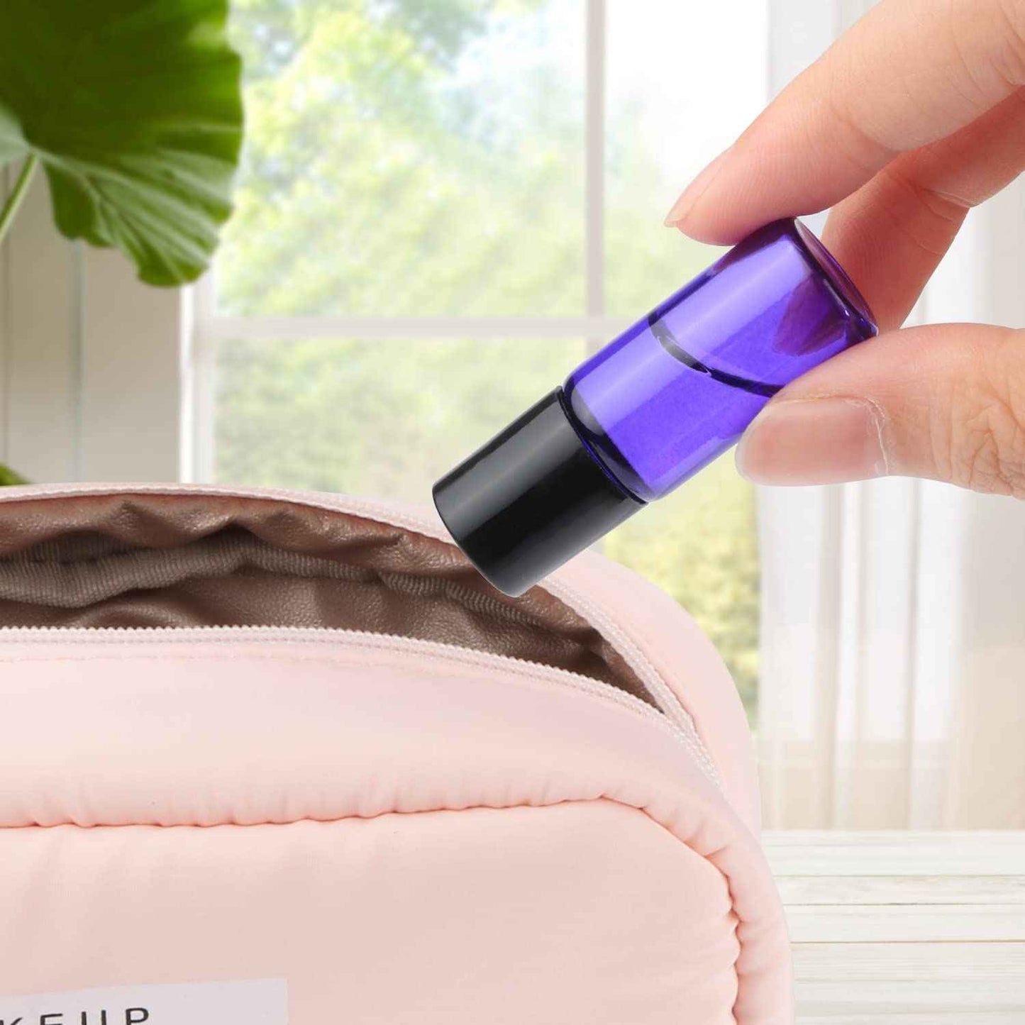 Furnido Pack of 50,3ml Glass Roll on Bottle Mixed Color Sample Test Roller Essential Oil Bottles glass vials With Stainless Steel Roller Balls,Black Plastic Cap For Travel Aromatherapy,Perfume Oils