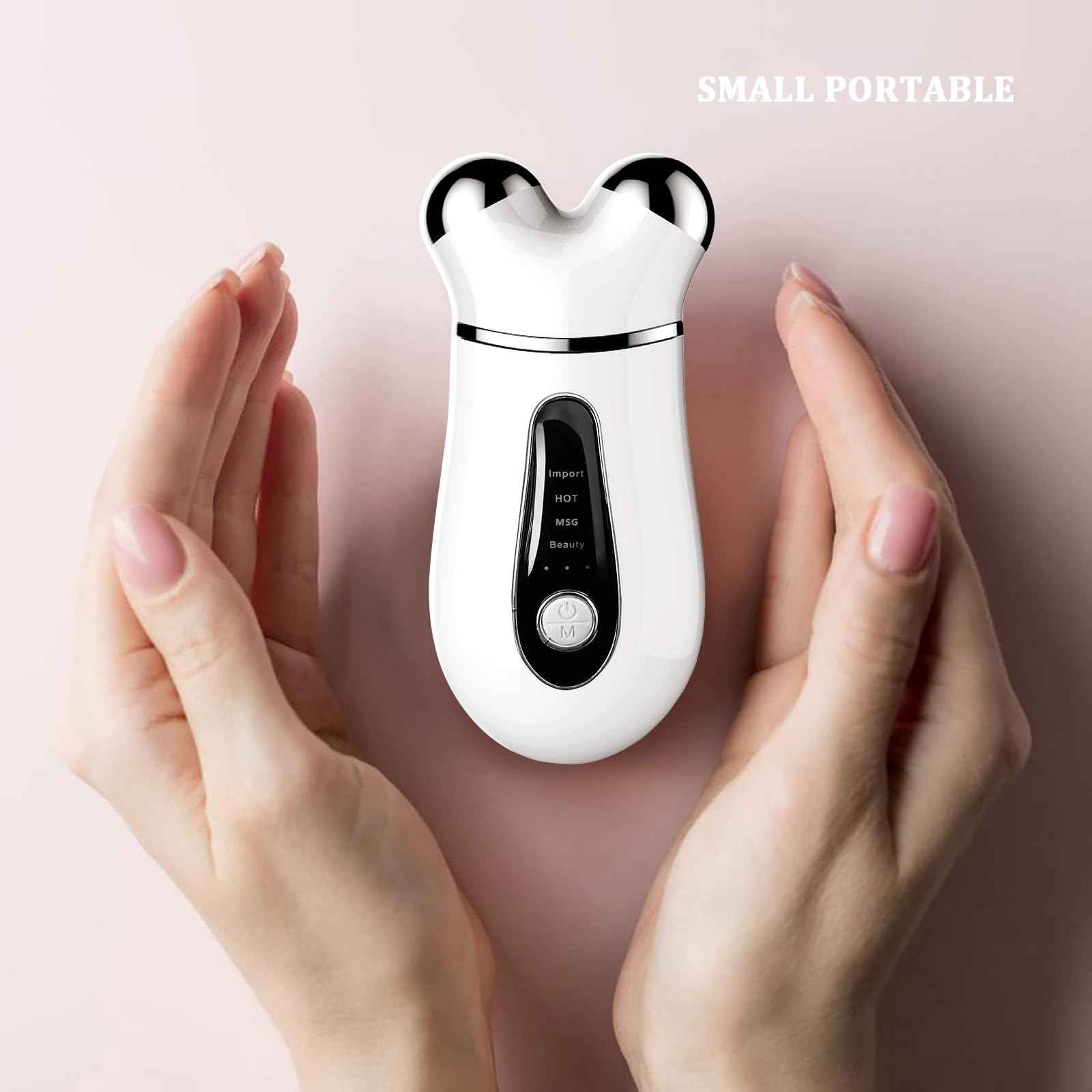 Microcurrent Face Device, USB Microcurrent Facial Shaping Tool for Facial Wrinkle Removal and Anti-Aging，Mini Microcurrent Face Lift Device for Face Lifting and Facial Sculpting (White)