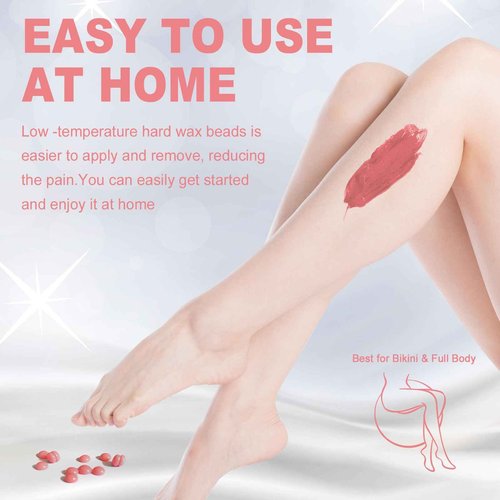 32 oz Hard Wax Beads, 2lb Waxing Beads for Full-Body Hair Removal, Brazilian & Bikini, Legs Underarms Face at Home & Professional Salon Refill Bulk Rosin-Free Natural Wax Bean for Sensitive Skin
