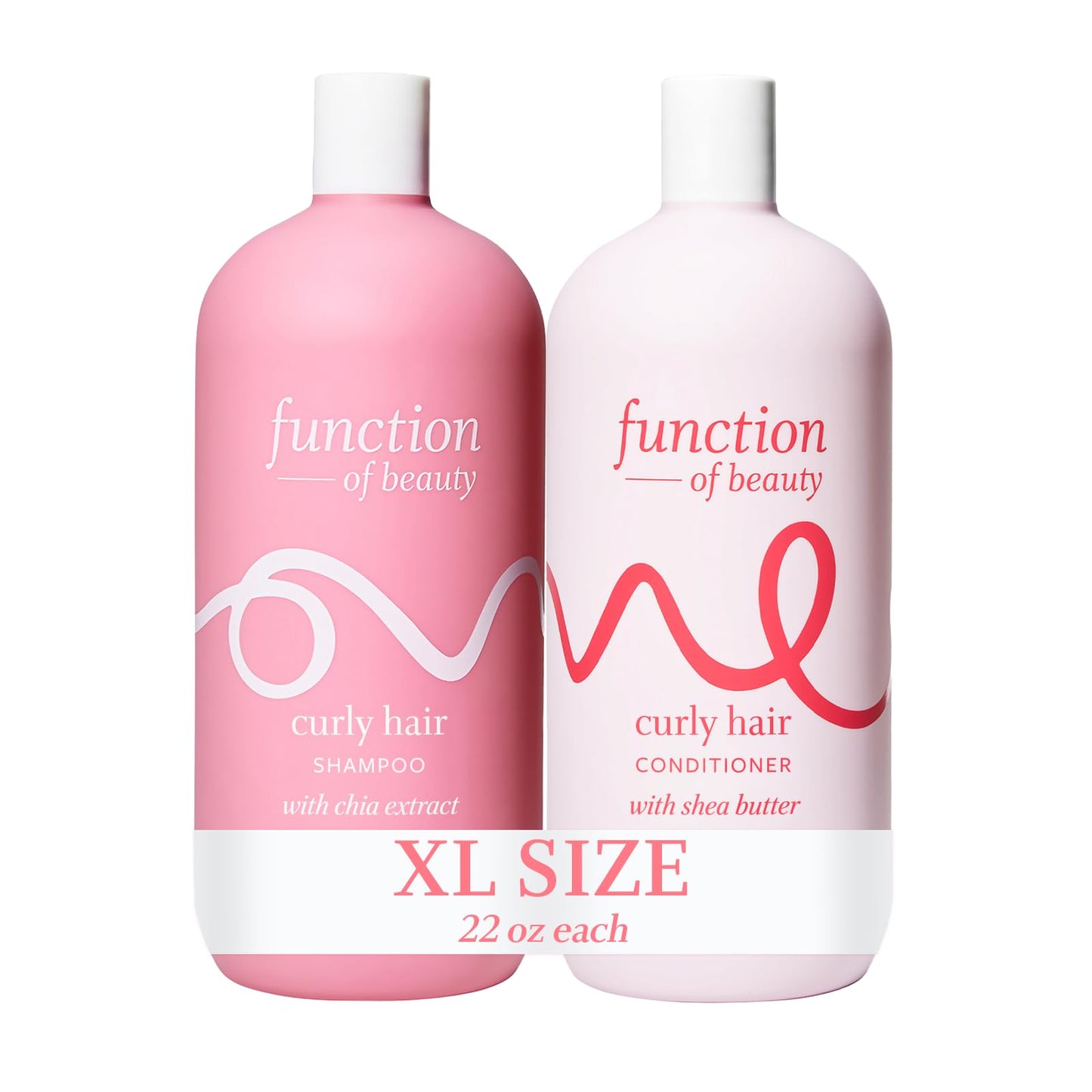 Function of Beauty Curly Hair Shampoo & Conditioner, 22 oz Each - With Chia Extract to Define & Shape Curls & Shea Butter to Moisturize, Nourish & Enhance Natural Curls, Sulfate-Free