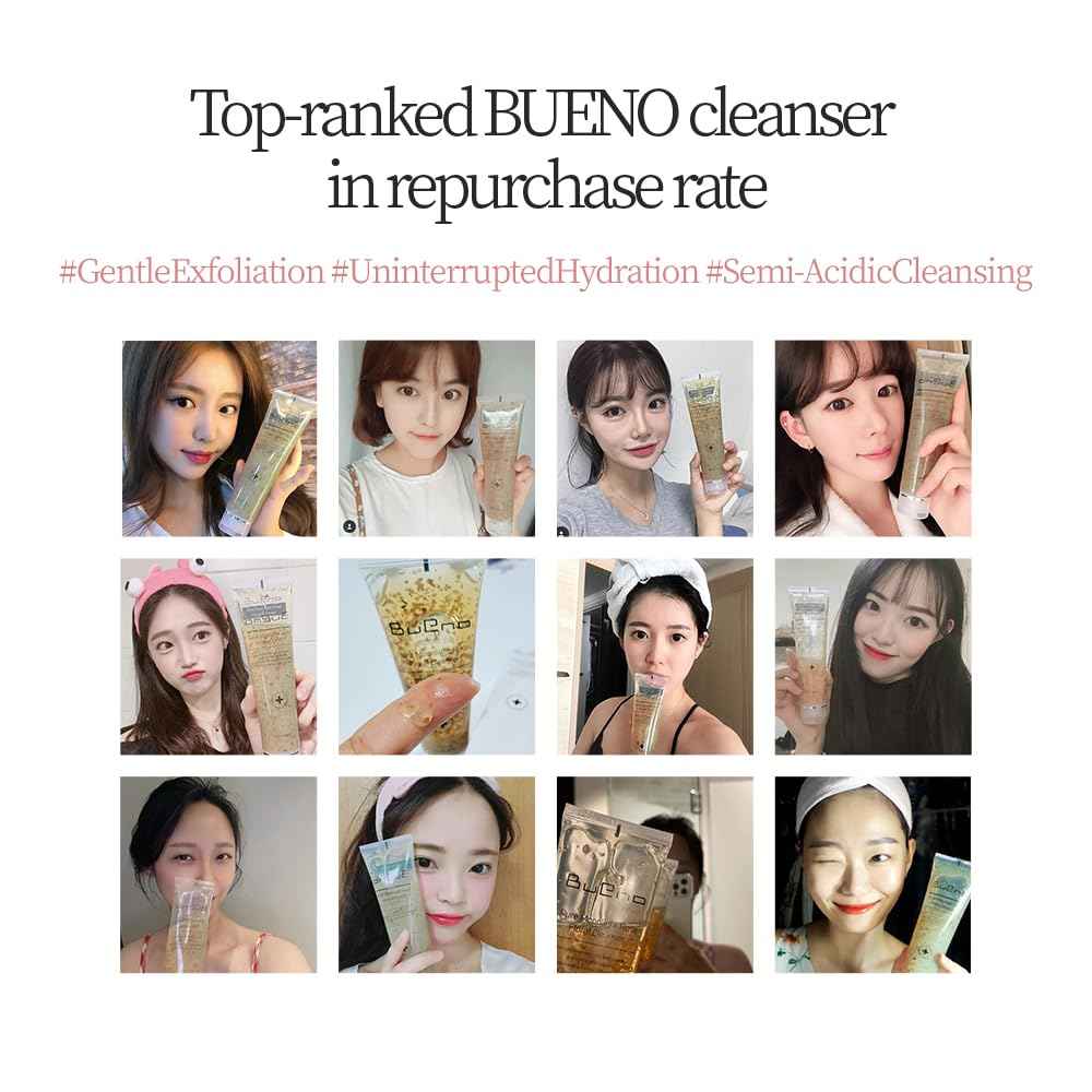 Bueno+ Pure Moonlight Rose Floral Cleanser | Anti-Aging Gentle Face Wash with Rose Petals for All Skin | Exfoliating and Moisturizing | Vegan Gel Rich in Antioxidantsl 5.03 fl.oz