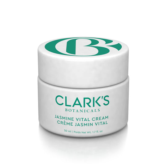 Clark's Botanicals Jasmine Vital Healing Serum: Face Serum with Niacinamide, Algae, Calendula & Calming Jasmine, Smooth & Revitalize Stressed, 1.7 Oz