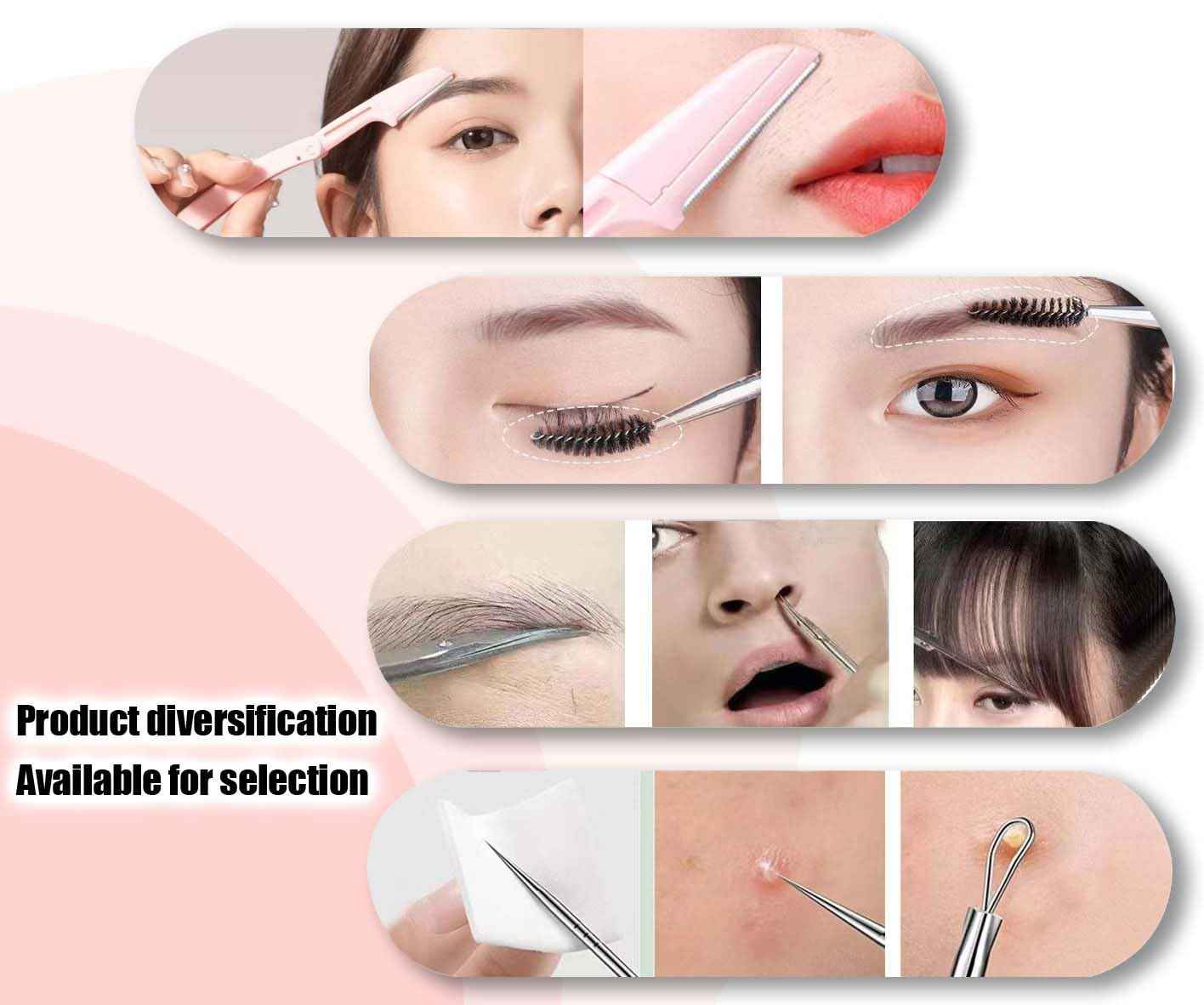 Muzioiernsu Tweezers Kit Tweezer for Women Facial Hair Removal Tweezers Professional Tweezers Set Eyebrow Tweezer, [9+1 PCS] Professional Stainless Steel Eyebrow for Women &Men,Black Beauty Sets