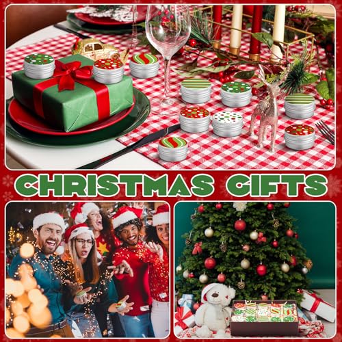 25 Pcs Christmas Lip Balm Gifts Bulk Elf Peppermint Candy Flavor Lip Balms Tins Employee Appreciation Thank You Gifts Christmas Stocking Stuffers for Women Men Coworkers Teachers(Chic Style)