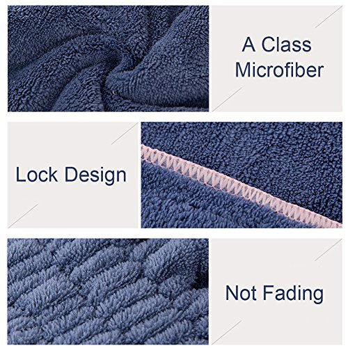 Microfiber Hair Drying Caps, 2-Pack Ultra Absorbent Turban Wrap