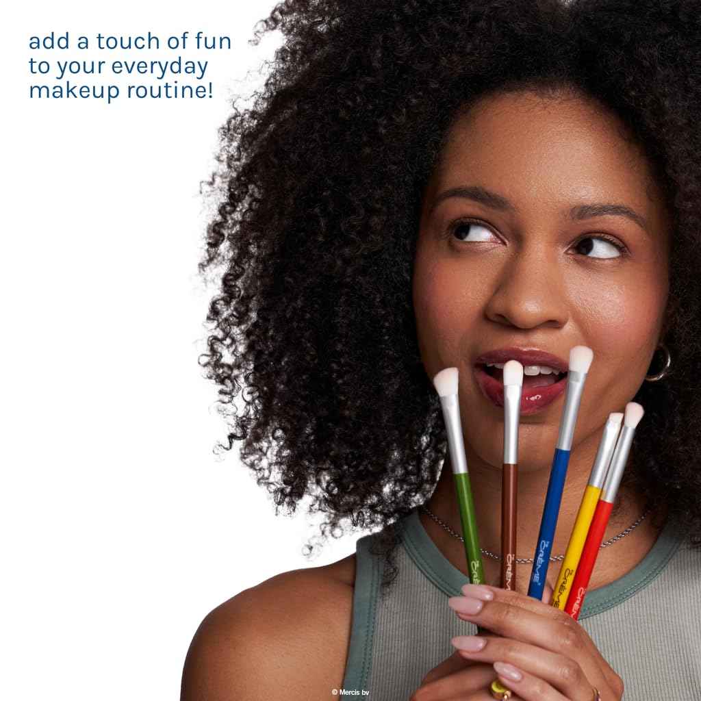 The Crème Shop Miffy Everyday Essentials Eyeshadow Brush Set and Travel Bag, Cute Miffy Pouch, 5 Eye Makeup Brushes, Korean Beauty, Blending Brush, Shading Brush, Precise Brush, Angled Shading