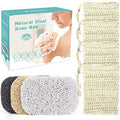 E-KNOW Soap Saver Pouch, Soap Bag Body Scrubber for Bar Soap or Soap Lift, Body Exfoliator Sponge for Bath or Shower, 4 Pack Soap Bag + 3 Piece Soap Lift Soap Saver Pads.