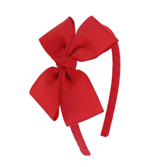 MEEDEE Red Grosgrain Bow Headband for Girls, 1 PCs Headband with Bow for Toddlers Kids Party Decoration Cosplay Costume Hair Band