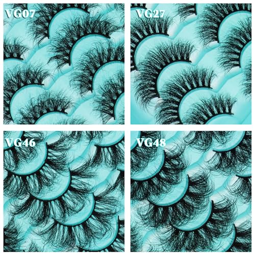 Fluffy 3D Volume Lashes 20-25MM D Curl Mixed 4 Styles 20 Pairs