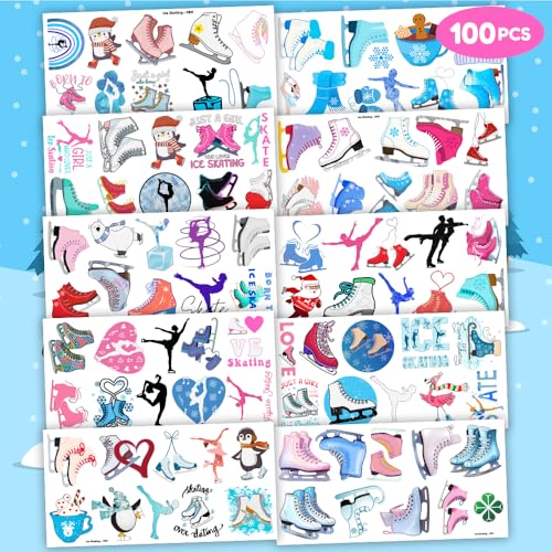 96PCS Ice Skating Temporary Tattoos – Winter Sports Party Favors
