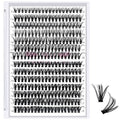 280 Pcs Individual Lashes 30D+40D Mixed Lash Clusters 14 Rows Cluster Lashes that Look Like Eyelash Extensions DIY Lash Extension Self Application At Home (30+40-C-12-18mix)