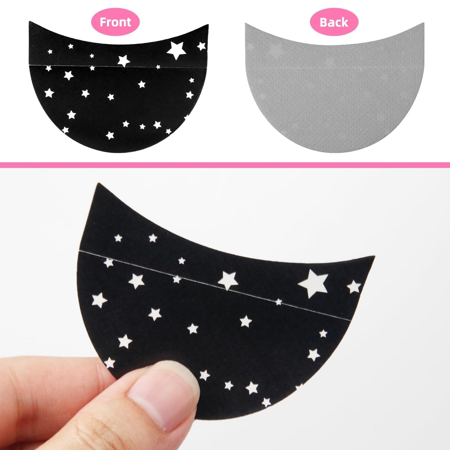 Jaydear 100PCS Eyeshadow Pad Shield Eyeshadow Patches Eyeshadow Pads Stencils Under Eye Makeup for Eyelash Extensions Lip Makeup, Half-Moon Shape