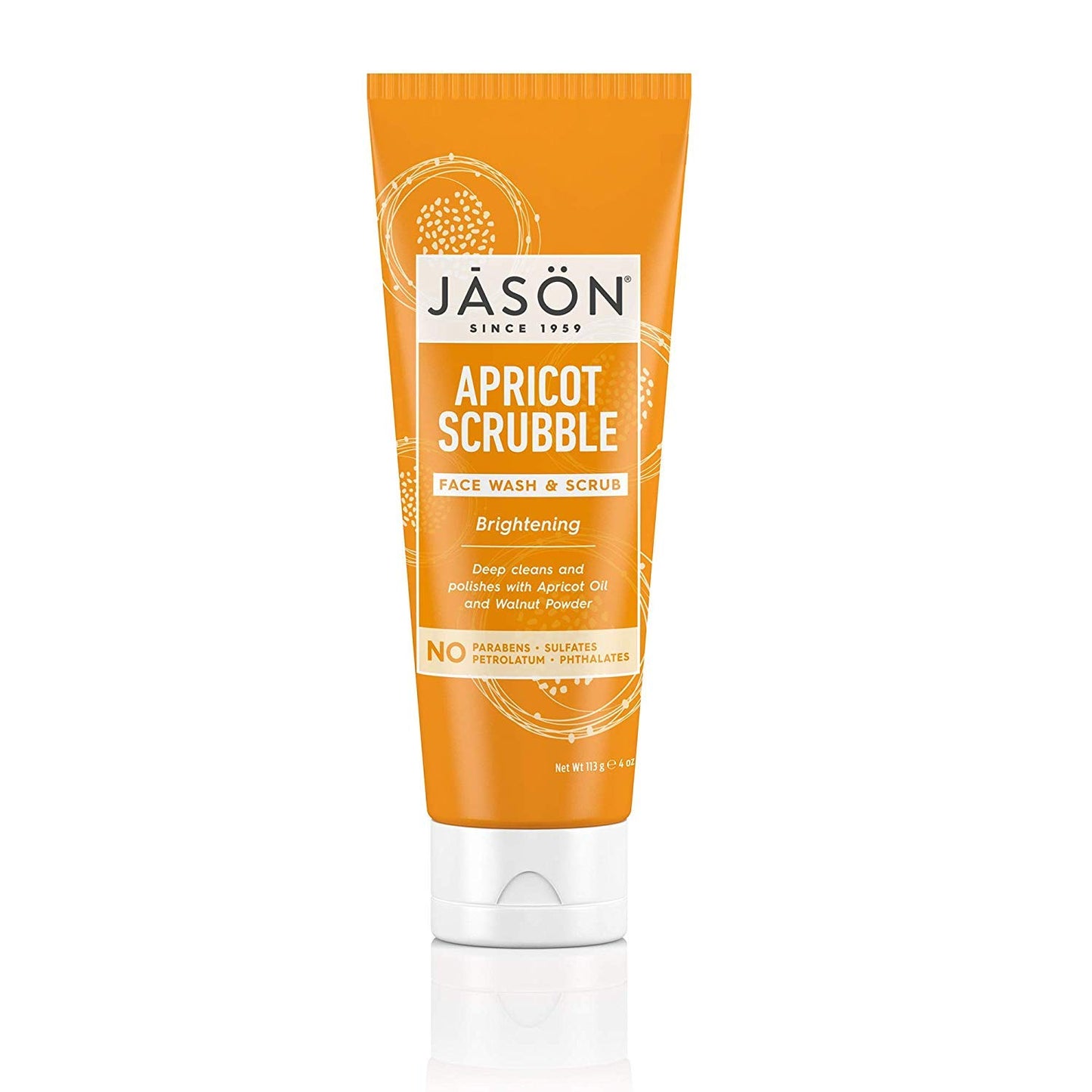 Jason Face Wash & Scrub, Brightening Apricot Scrubble, 4 Oz