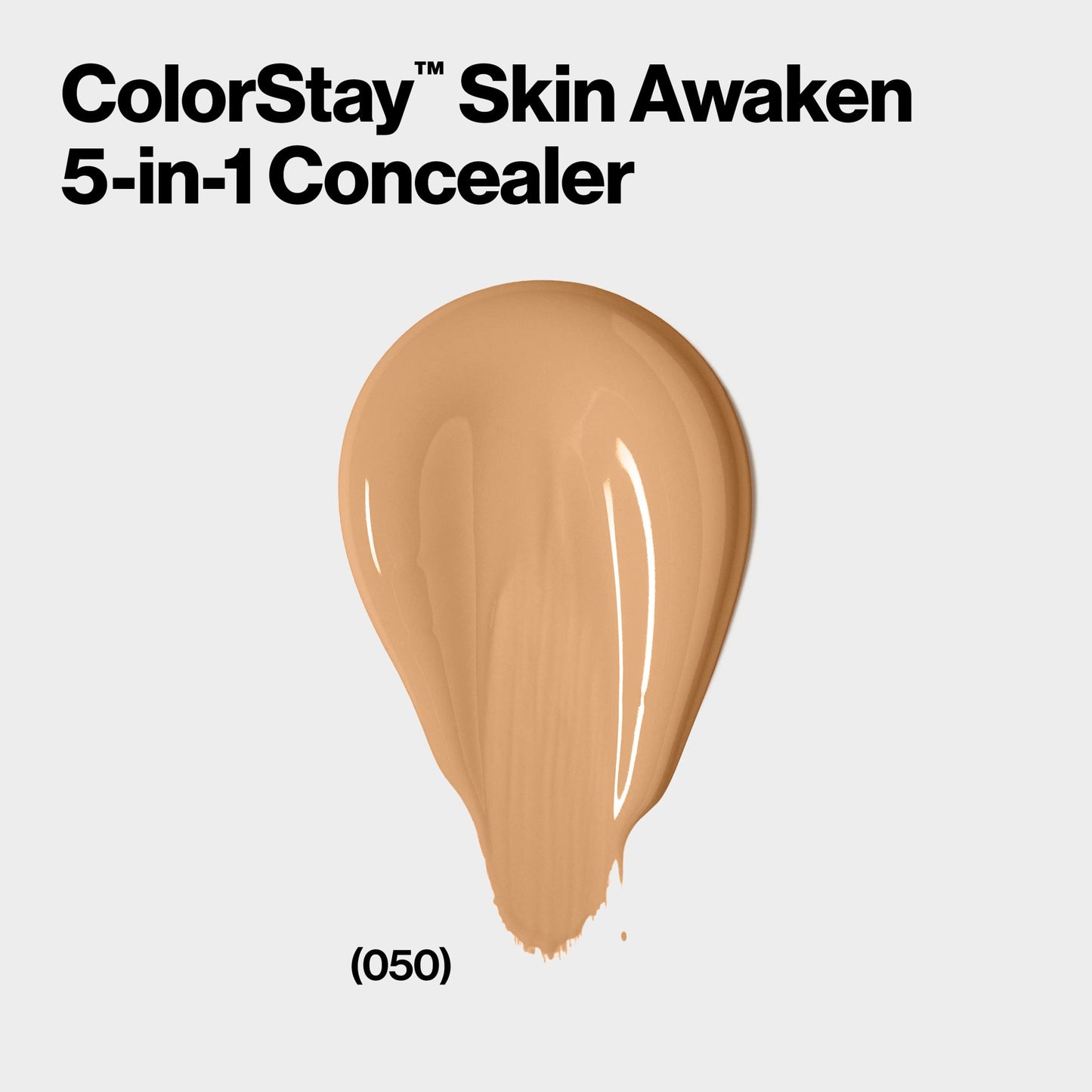 Revlon ColorStay Skin Awaken 5-in-1 Concealer, Lightweight, Creamy Longlasting Face Makeup with Caffeine & Vitamin C, For Imperfections, Dark Circles & Redness, 050 Medium Deep, 0.27 fl oz