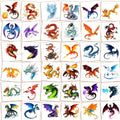 Dragon Temporary Tattoos - 36 Sheets Waterproof Fake Tattoos